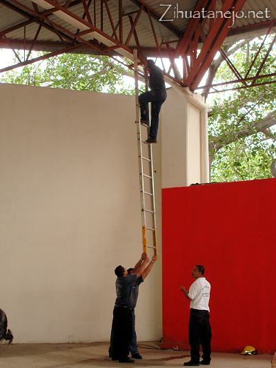 fireman descending ladder