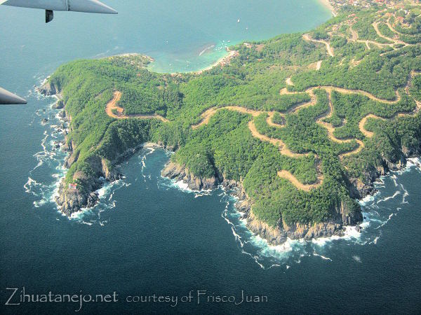 aerial photo of new roads on the hills above Las Gatas beach to the lighthouse aerial photo of new roads on the hills above Las Gatas beach to the lighthouse