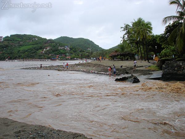 Zihuatanejo canal and beach after Tropical Storm Odile Zihuatanejo canal and beach after Tropical Storm Odile